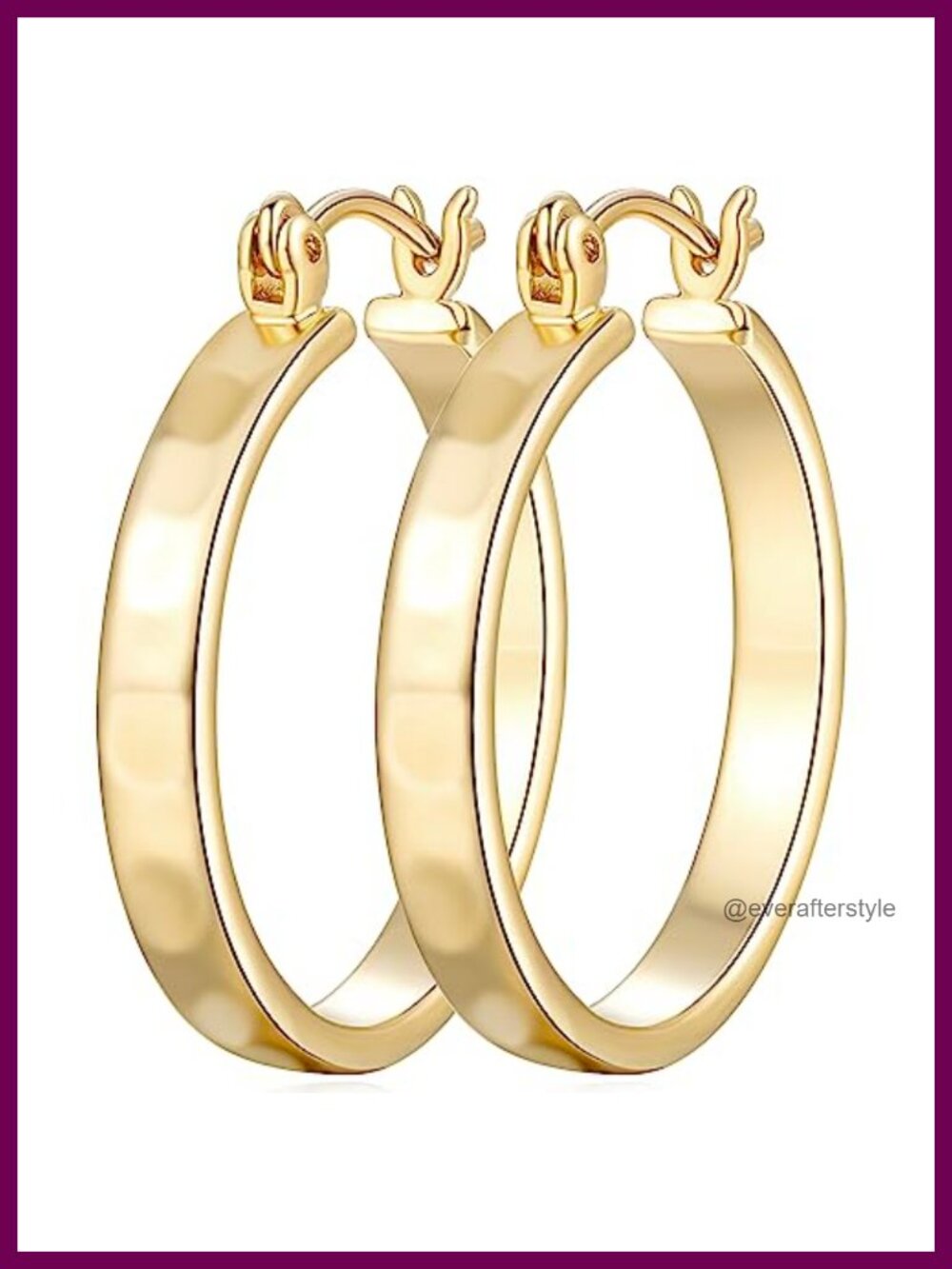 14k Gold Plated Chunky Hoop Earrings for Women Huggie Style